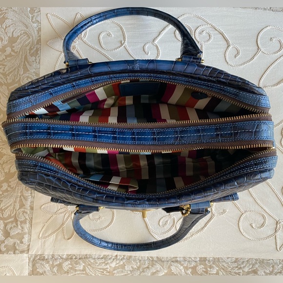 Coach RARE VINTAGE Blue Croc Embossed Legacy Leather Satchel - Picture 15 of 16